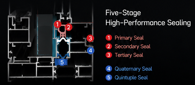 Five-stage high-performance sealing cutaway