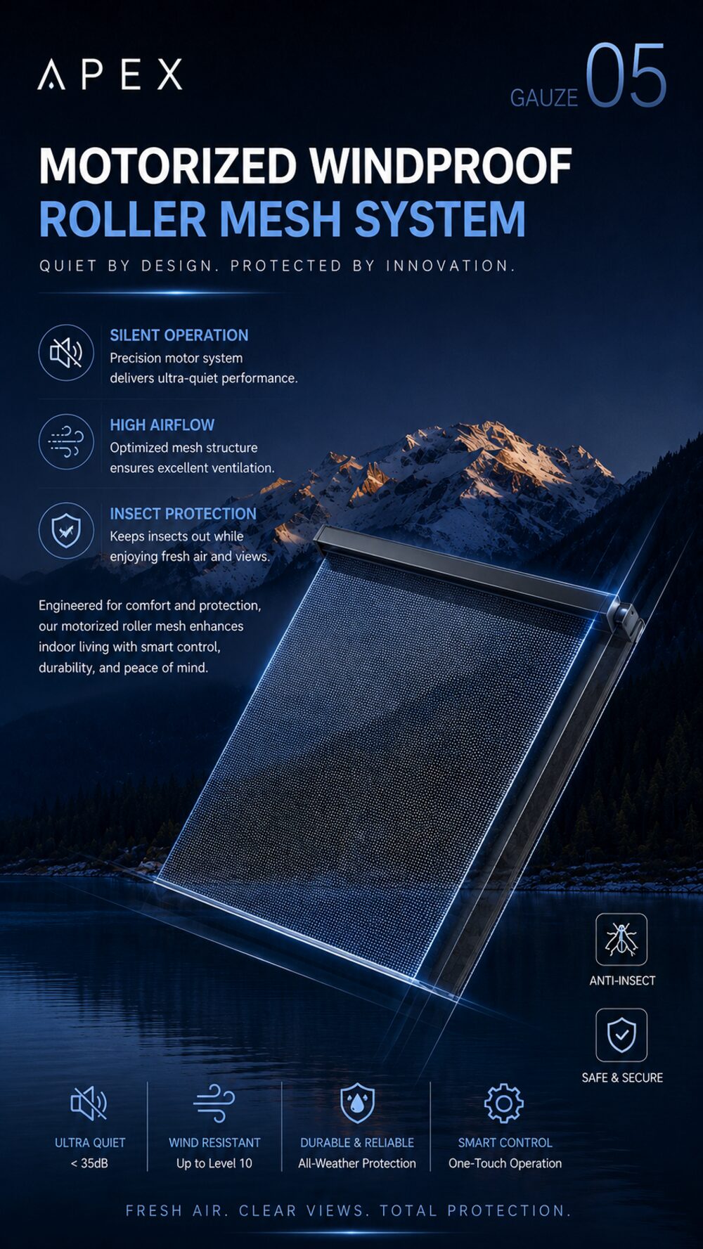 Apex — Panoramic lift window — the flagship