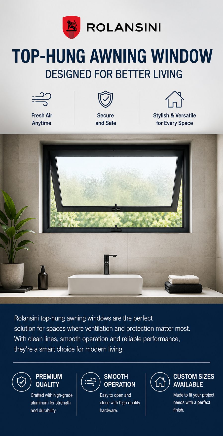 Eave — top-hung awning window