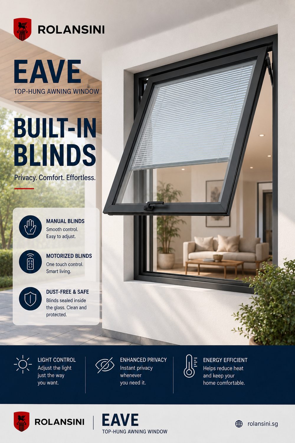 Eave — top-hung awning window