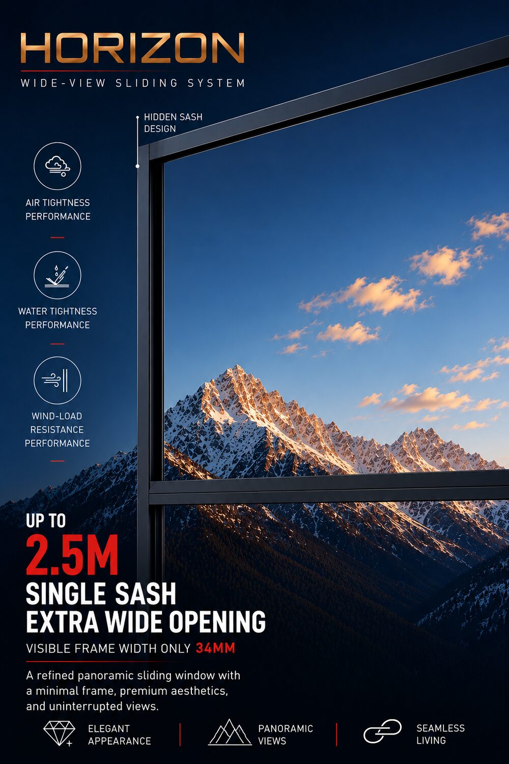 Horizon — Panoramic 3-track sliding window