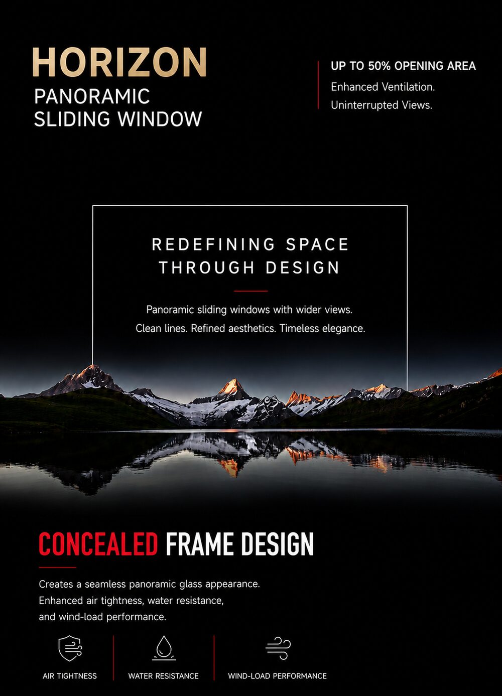 Horizon — Panoramic 3-track sliding window