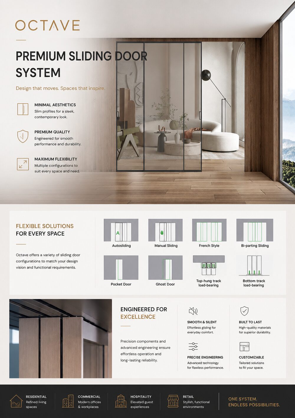 Octave — Interior sliding system — 8 configurations