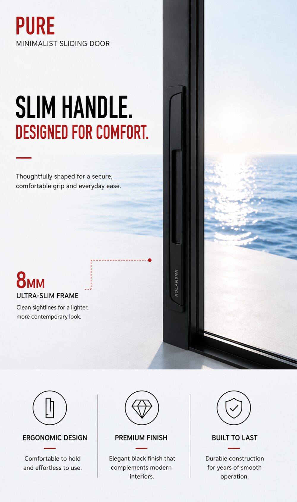 Pure — Minimalist slim-frame slider
